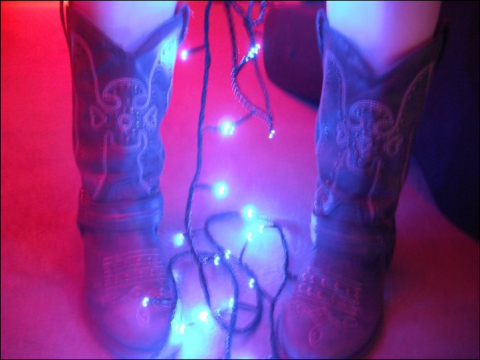 cowboy boots - fairy lights