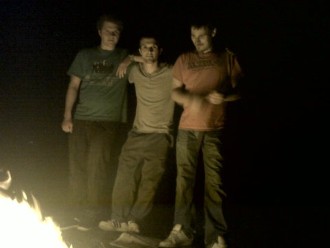 friends - bonfire - midnight walk