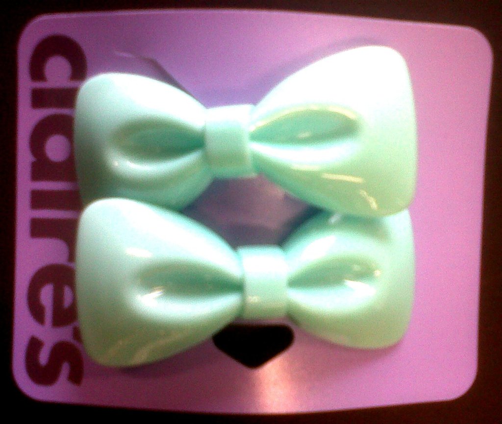 Mint green hair bows
