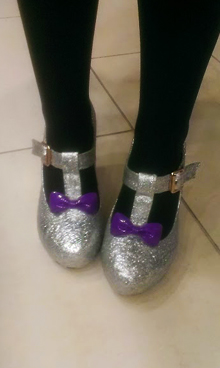 DIY glitter Mary Janes