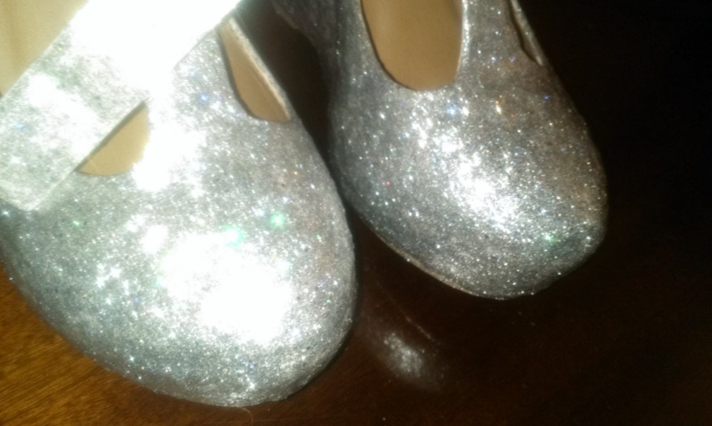 DIY glitter Mary Janes