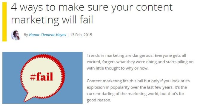 4 ways to make sure your content marketing will fail