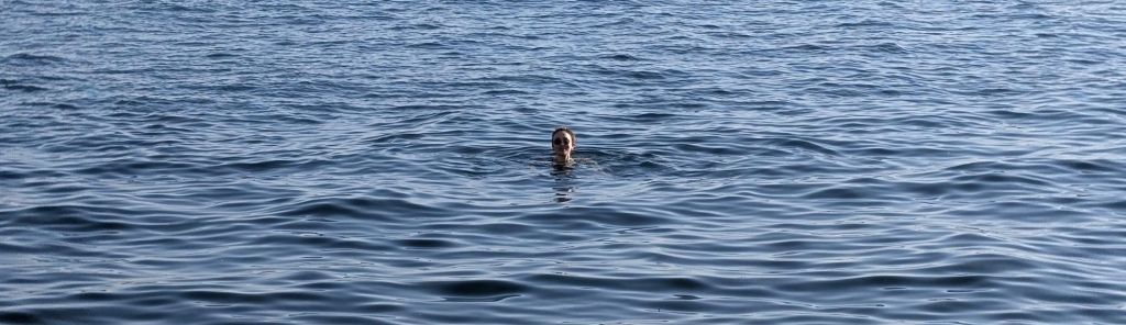 Honor on the day she finally cracked treading water!