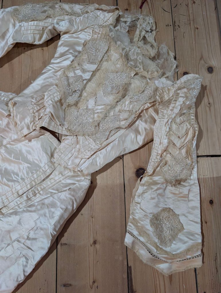 Edwardian silk wedding dress bodice