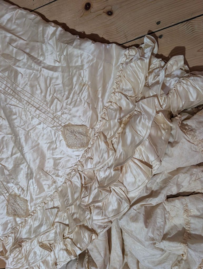 Edwardian silk wedding dress skirt