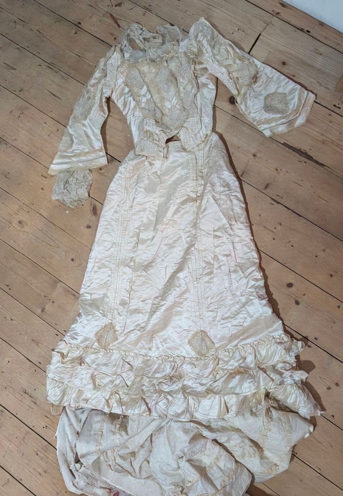 Edwardian silk wedding dress